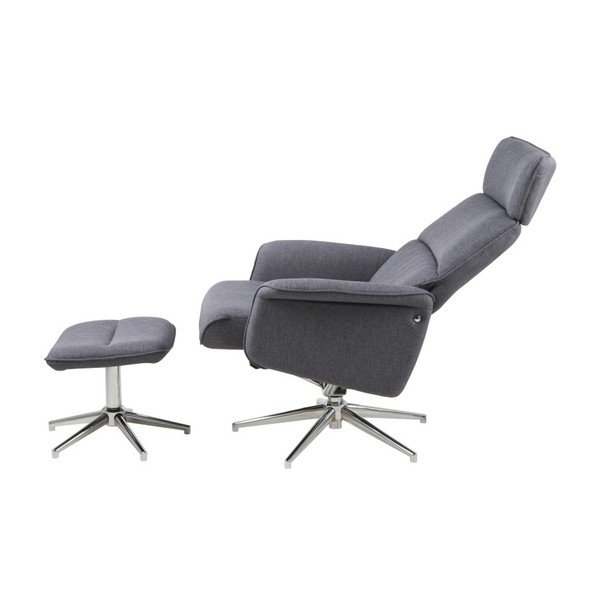 Tmavě šedé polohovatelné křeslo s podnožkou Actona Alura-image-4