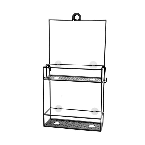 Černá závěsná ocelová koupelnová polička Cubiko – Umbra-image-2