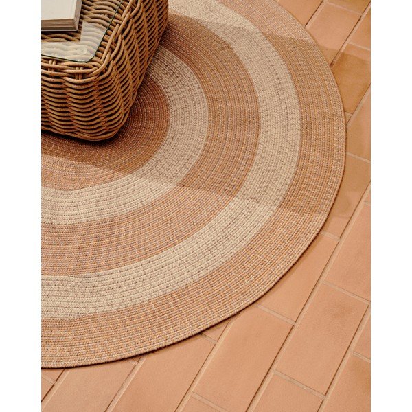 Broskvový vnitřní a venkovní koberec z recyklovaných vláken 160x230 cm Leeith – Kave Home-image-2