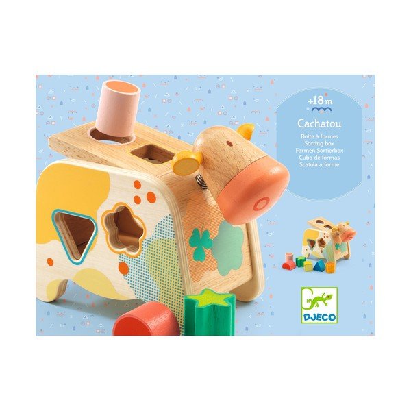 Dětská dřevěná skládací hračka Cow-image-1