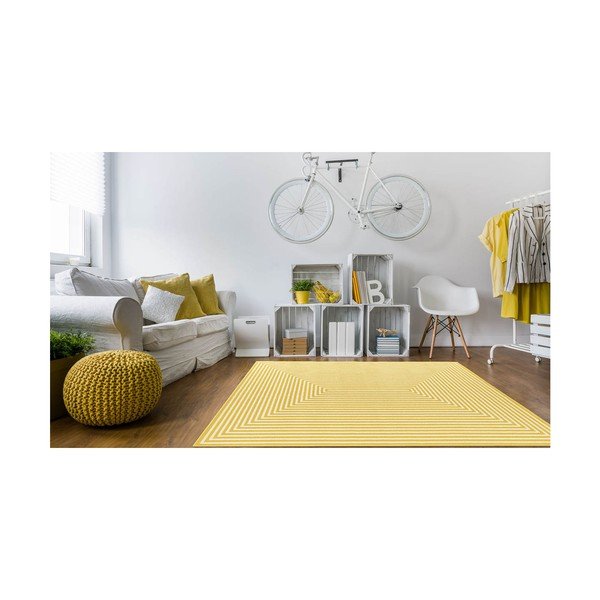 Žlutý venkovní koberec Floorita Braid, 160 x 230 cm-image-3