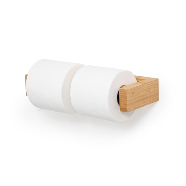 Nástěnný dvojitý držák na toaletní papír z bambusu Wireworks
