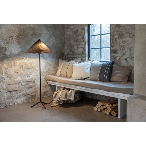 Černo-šedá stojací lampa s textilním stínidlem (výška 140 cm) Plisado – Markslöjd-image-2