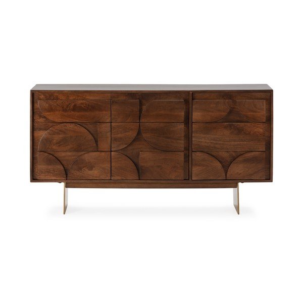 Hnědá komoda z mangového dřeva 145x76x40 cm Trisha – MOME