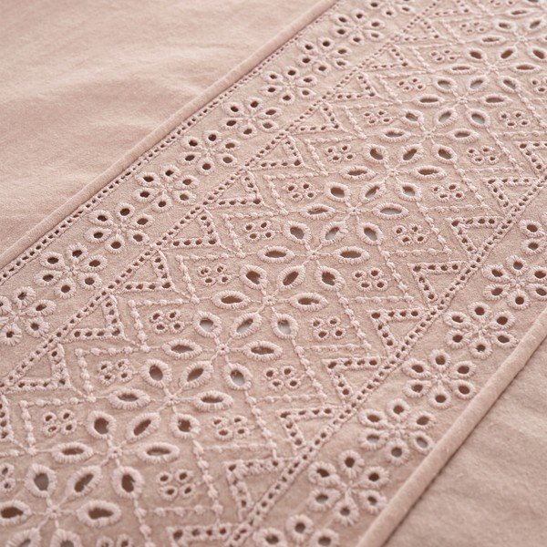 Růžové povlečení na dvoulůžko/prodloužené 230x220 cm Broderie Anglaise – Catherine Lansfield-image-3