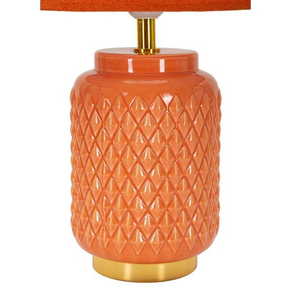 Oranžová keramická stolní lampa s textilním stínidlem (výška 44 cm) – Mauro Ferretti-image-2