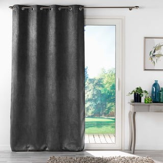 Antracitový sametový zatemňovací závěs 135x280 cm Melodie – douceur d'intérieur