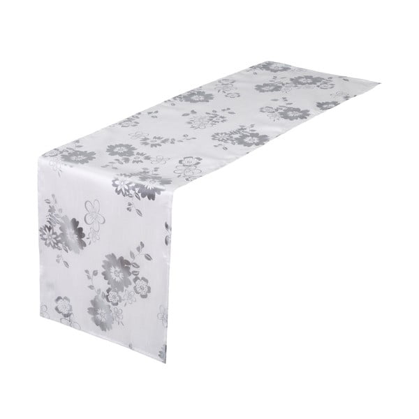 Bílý běhoun na stůl Unimasa Deed Polyester White, 45 x 150 cm
