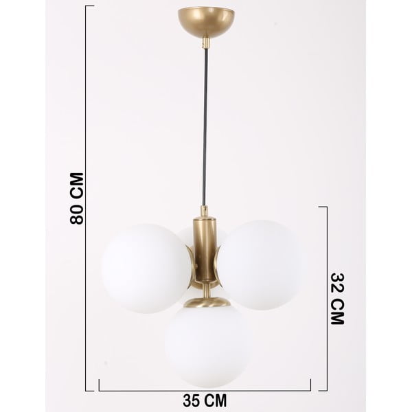 Závěsné svítidlo se skleněným stínidlem ve zlato-bílé barvě ø 15 cm Hector – Squid Lighting-image-4