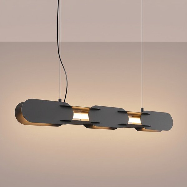 Černé kovové LED závěsné svítidlo CHAIN – Thoro-image-1