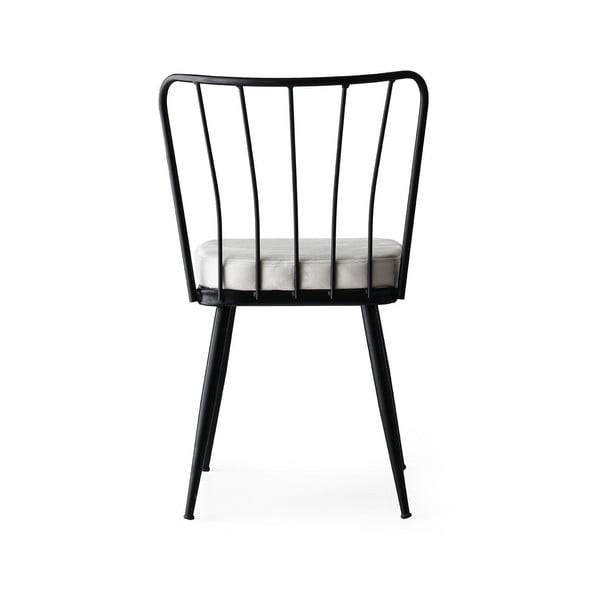 Bílo-černé kovové jídelní židle v sadě 2 ks Yildiz – Kalune Design-image-2