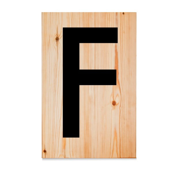 Dřevěná cedule Letters F
