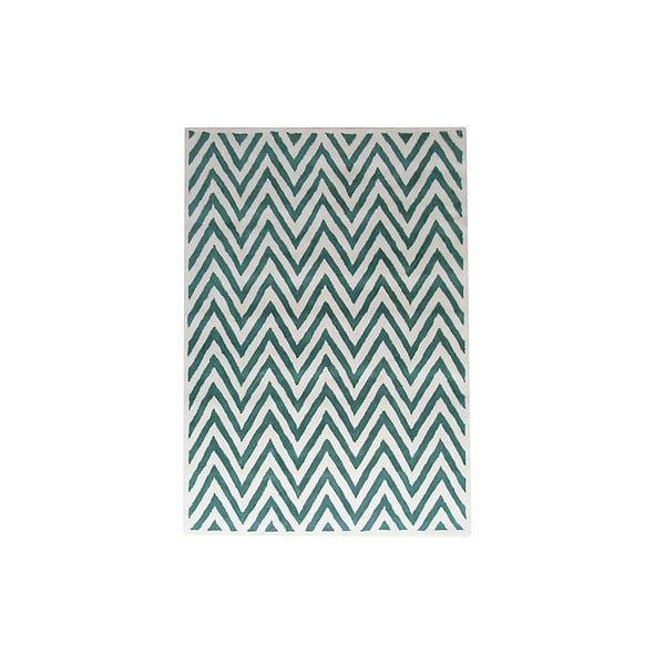 Vlněný koberec Ziggy Turquoise, 153x244 cm