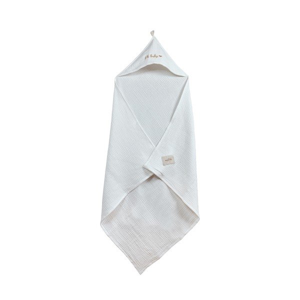 Bílá mušelínová dětská osuška s kapucí 85x85 cm Muslin – Malomi Kids