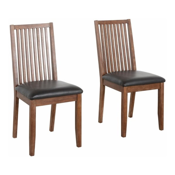 Sada 2 tmavě hnědých jídelních židlí z masivního akáciového dřeva Støraa Mio