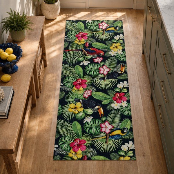 Zelený koberec běhoun 52x100 cm Sprinty Tropical – Universal-image-3