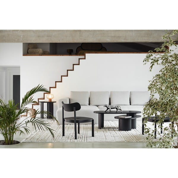 Černý konferenční stolek v dekoru jasanu 120x50 cm Nori - Teulat-image-2