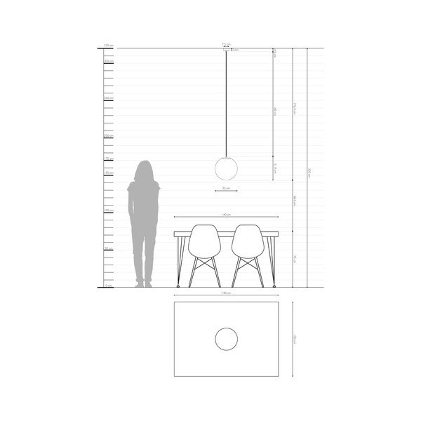 Bílé závěsné svítidlo s objímkou ve měděné barvě Sotto Luce TSUKI L, ⌀ 30 cm-image-3