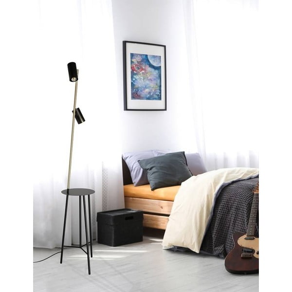 Černá/ve zlaté barvě stojací lampa (výška 164 cm) Perret – Candellux Lighting-image-1