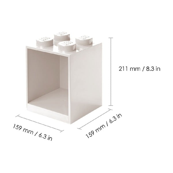 Sada 2 dětských šedých nástěnných polic LEGO® Brick-image-3