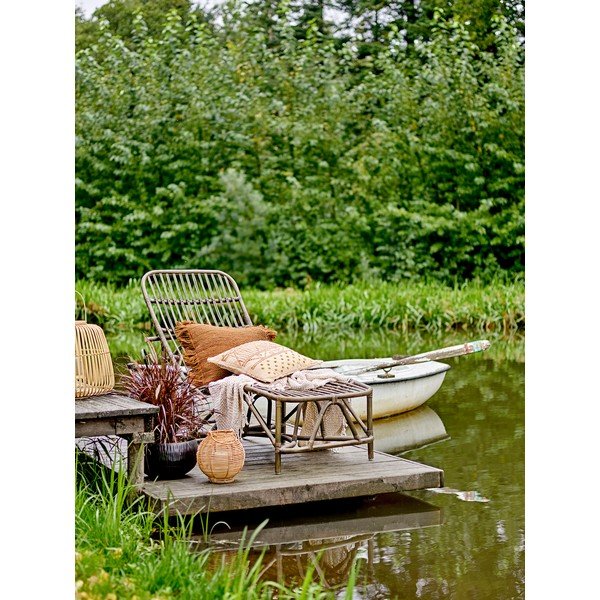 Tmavě hnědé ratanové skládací zahradní lehátko Dione – Bloomingville-image-1