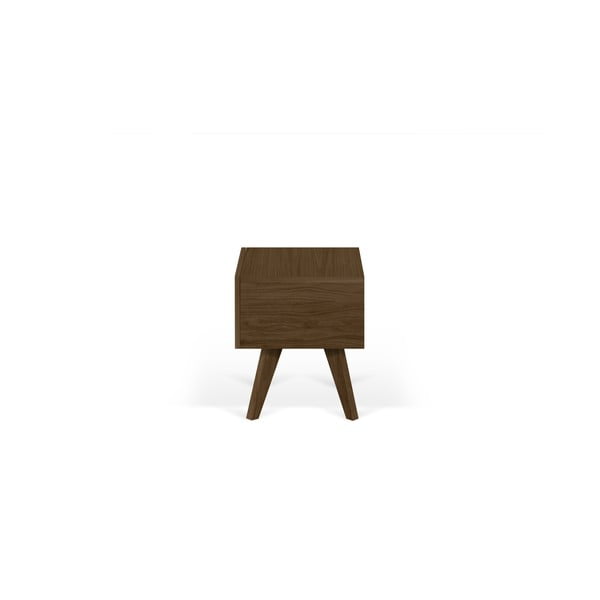 Hnědý noční stolek s nohami z masivního dřeva TemaHome Mara, 50 x 51 cm
