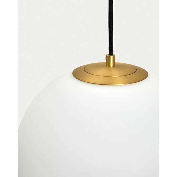 Bílé/ve zlaté barvě závěsné svítidlo se skleněným stínidlem ø 10 cm Brisia – Kave Home-image-2