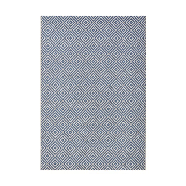 Modrý venkovní koberec NORTHRUGS Karo, 200 x 290 cm