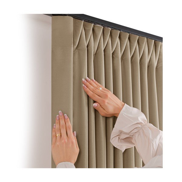 Béžový sametový dimout závěs 265x175 cm Velto – Filumi-image-2