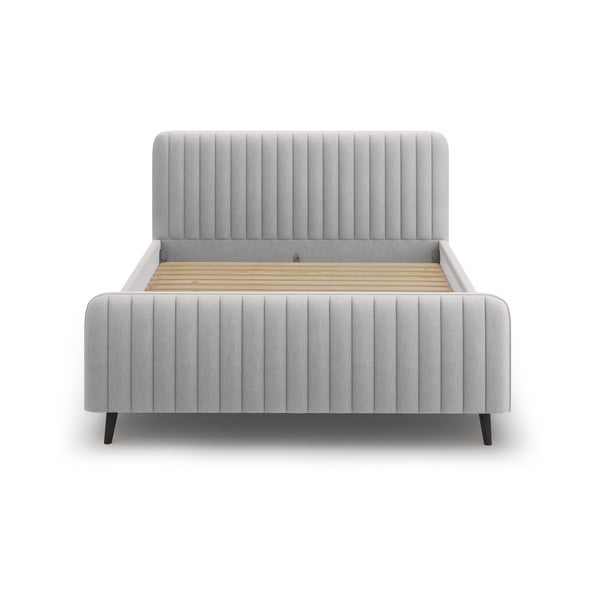 Světle šedá čalouněná dvoulůžková postel s roštem 180x200 cm Lily - Micadoni Home-image-2