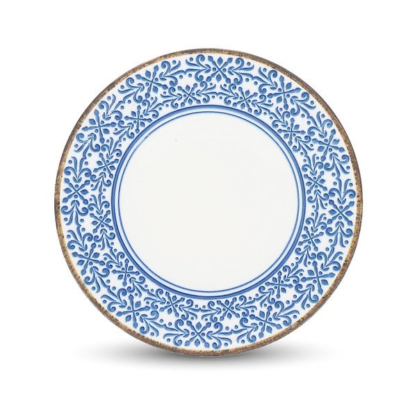 Bílý/modrý porcelánový talíř ø 27 cm Azul – BonBistro