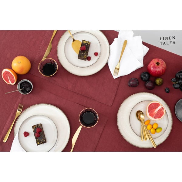Lněný ubrus 140x250 cm Marsala – Linen Tales-image-1