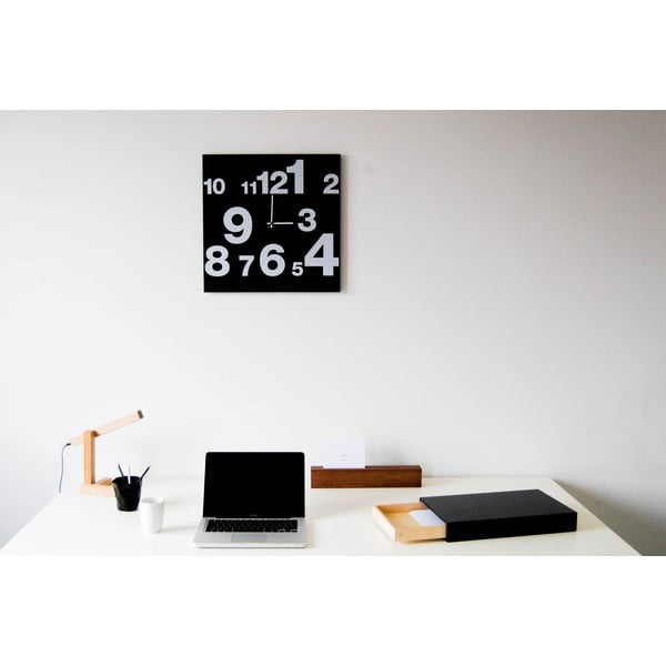 Nástěnné hodiny dESIGNoBJECT.it Number Line Black, 50 x 50 cm -image-1