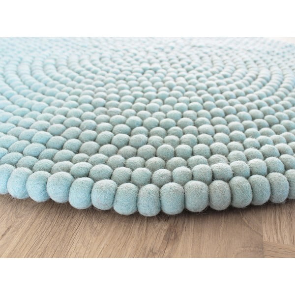 Pastelově modrý kuličkový vlněný koberec Wooldot Ball Rugs, ⌀ 200 cm