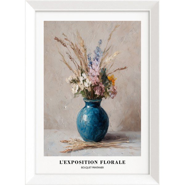 Tištěný obraz s rámem 56x75 cm Blue Vase – Styler