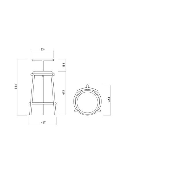 Modrá kovová barová židle (výška sedáku 68 cm) Hogo – noo.ma-image-3