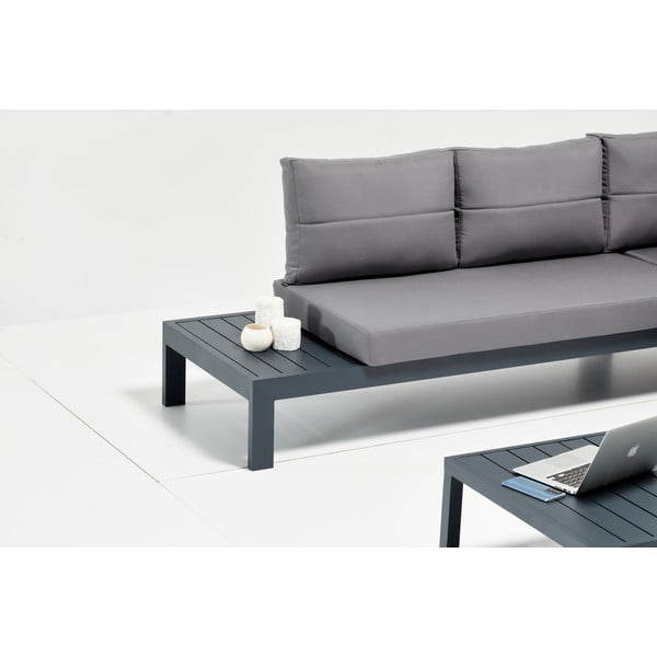 Černo-šedý hliníkový zahradní lounge set pro 3 Verona – Floriane Garden-image-4