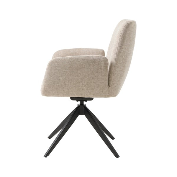 Krémové čalouněné jídelní křeslo s područkami Roxana – Unique Furniture-image-4