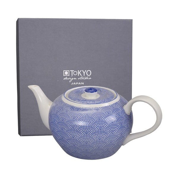 Modrá porcelánová konvice na čaj Tokyo Design Studio Dots