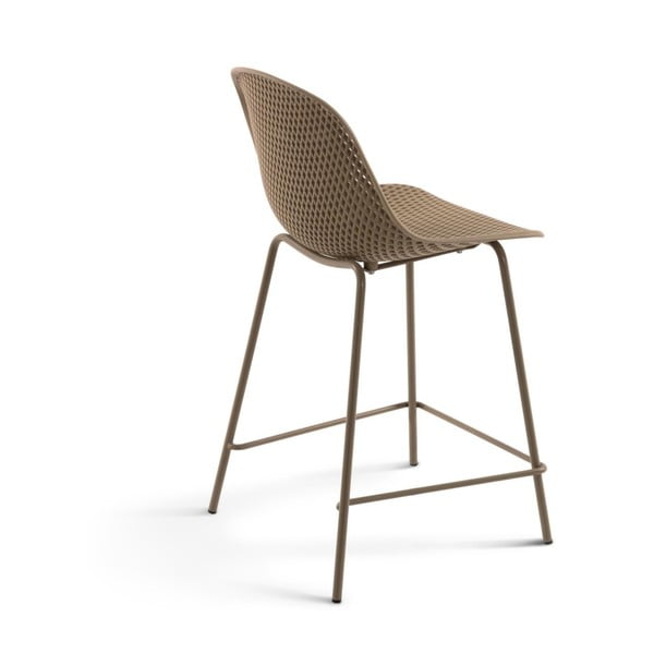 Béžová kovovo-plastová zahradní barová židle Quinby – Kave Home-image-2