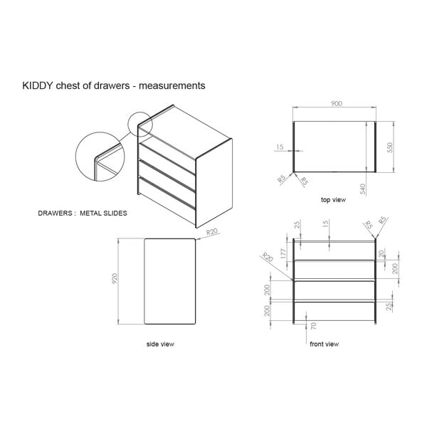Bílá dětská komoda Vipack Kiddy-image-4