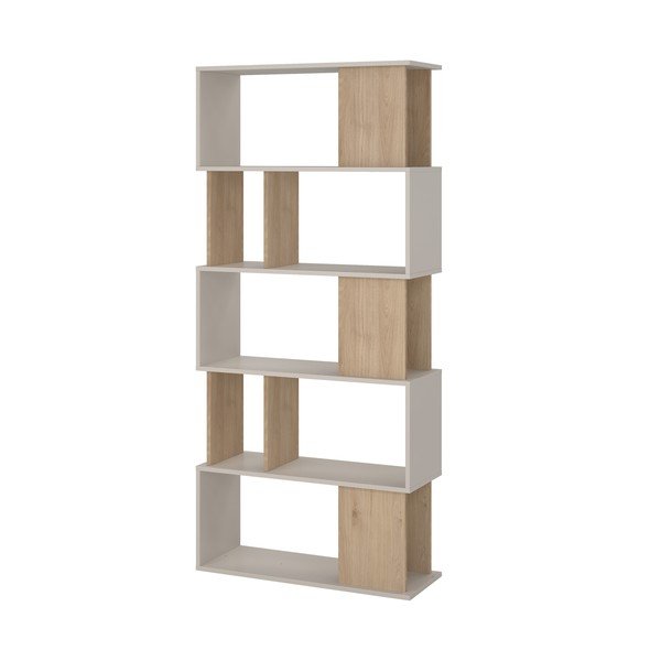 Krémová knihovna v dekoru dubu 80x173,5x29,5 cm Maze – Tvilum