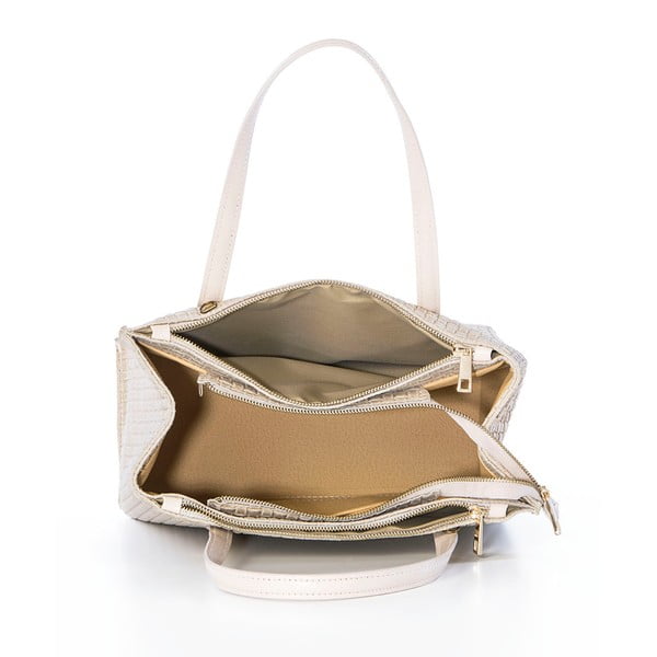 Kožená kabelka Suede Braid Beige-image-2