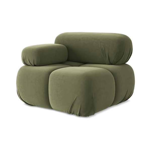 Světle zelený sametový modul pohovky (levý roh) Lokua – Makamii-image-1