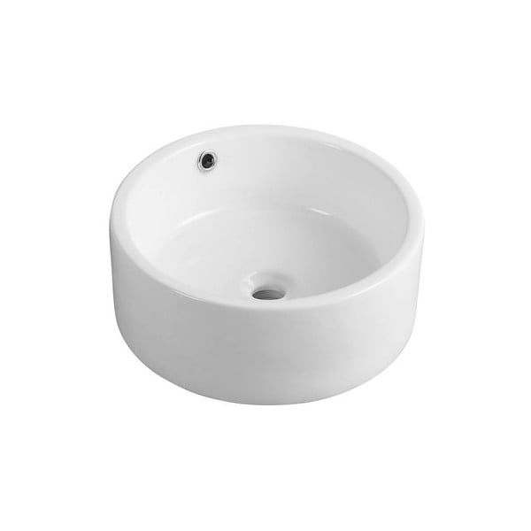 Bílé keramické kulaté umyvadlo ø 42 cm Aqualine  – Sapho