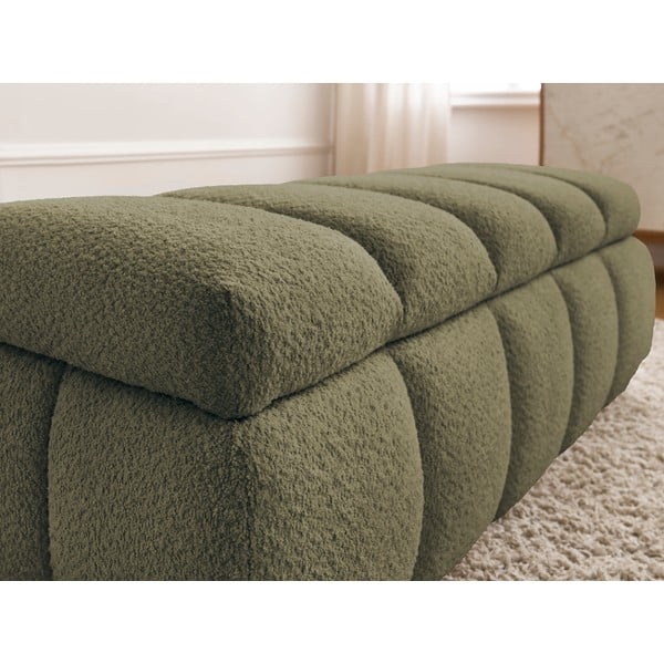 Zelená lavice z textilie bouclé – Bobochic Paris-image-1