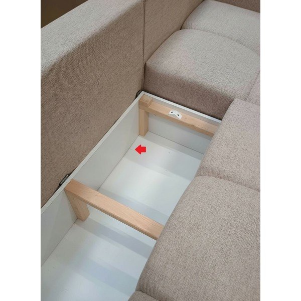 Béžová rozkládací/s úložným prostorem rohová pohovka Luki - II. jakost – Ropez-image-4