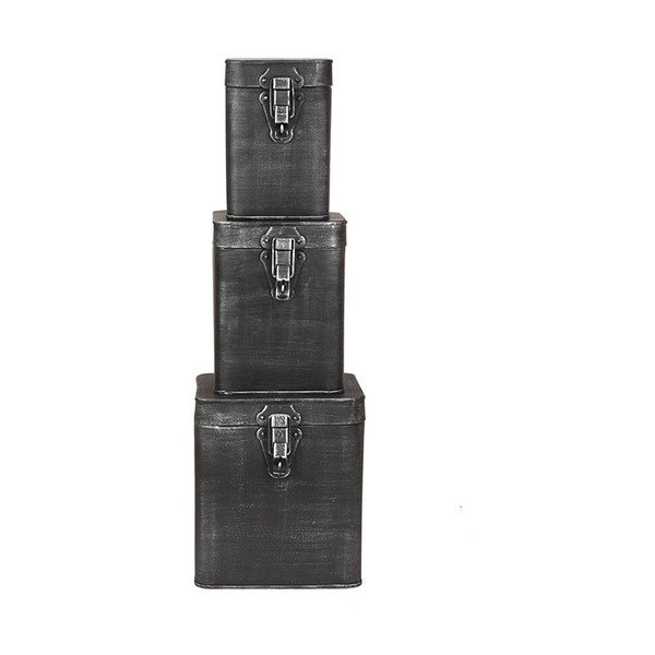 Černá kovová úložná dóza LABEL51, výška 17 cm-image-1
