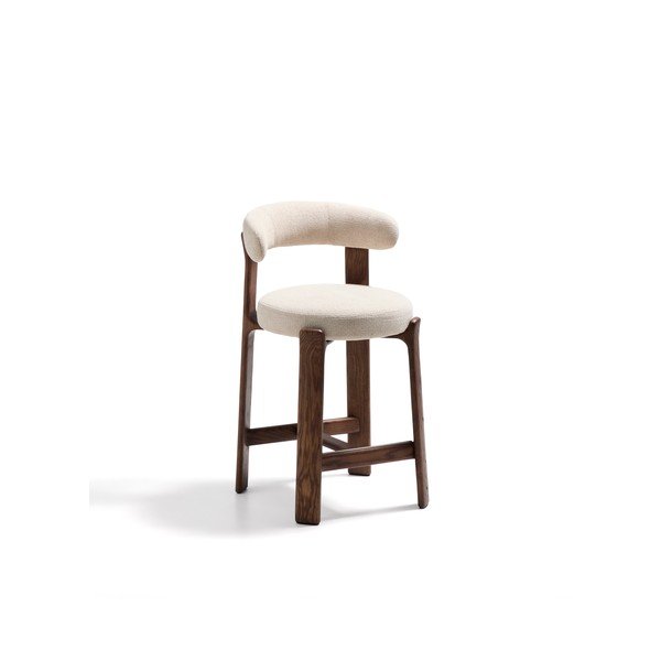 Béžová/v tmavě přírodní barvě barová židle z jasanového dřeva (výška sedáku 65 cm) Granite – Kave Home