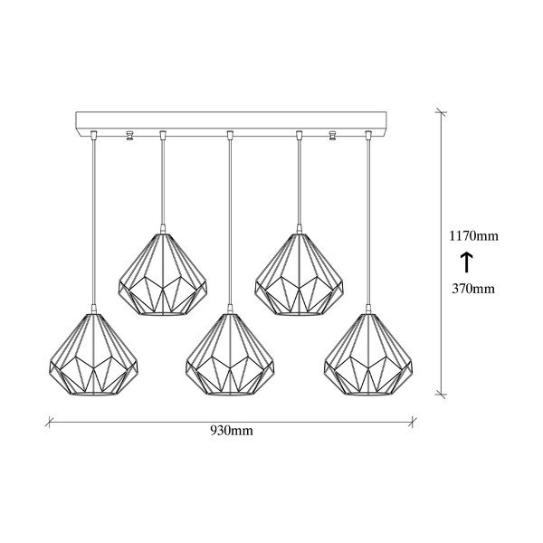 Černé závěsné svítidlo s kovovým stínidlem Diamond – Opviq lights-image-4
